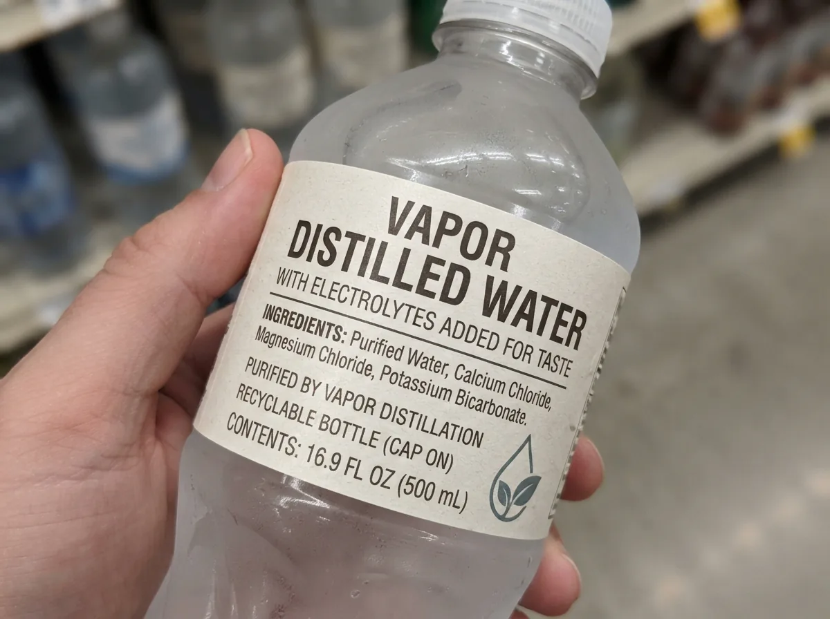 A close-up of the Simple Truth bottle label, clearly showing the key features and ingredient list.
