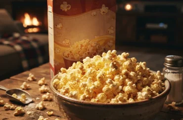 A box of Simple Truth Organic Movie Theater Butter Microwave Popcorn.